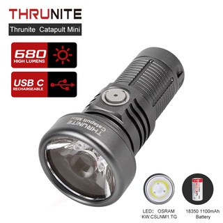 Thrunite ไฟฉาย LED หนังสติ๊ก ขนาดเล็ก ยาว 598 เมตร 680 ลูเมน ชาร์จซ้ําได้ Type-C และไฟฉายกู้ภัย ของแท้