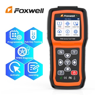 Foxwell T1000 TPMS เซนเซอร์ตรวจสอบคีย์ RF FOB ระบบตรวจสอบความดันลมยางอัตโนมัติ