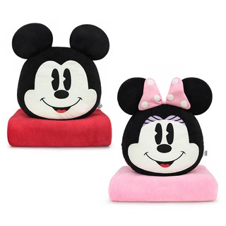 Disney ลิขสิทธิ์แท้ หมอนผ้าห่ม Mickey / Minnie : Bashful