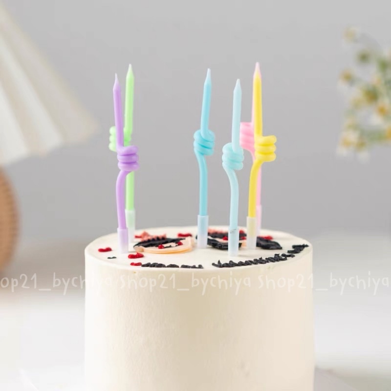 SHOP21 • เทียนตกแต่ง แบบเกลียว เทียนปักเค้ก เทียนวันเกิด