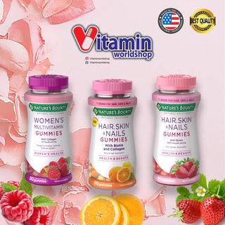 วิตามินบำรุงเล็บ ผม ผิวNature’s Bounty Hair Skin &amp; Nails with Biotin &amp; Collagen Gummies &amp; Womens Multivitamin Gummies