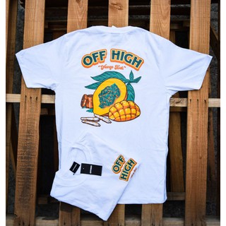 เสื้อสีขาว - OFFHIGH-Mango Kush (สีขาว) เสื้อยืดพิมพ์ผ้าฝ้ายแขนสั้นยอดนิยมของผู้ชายและผู้หญิงS-5XL