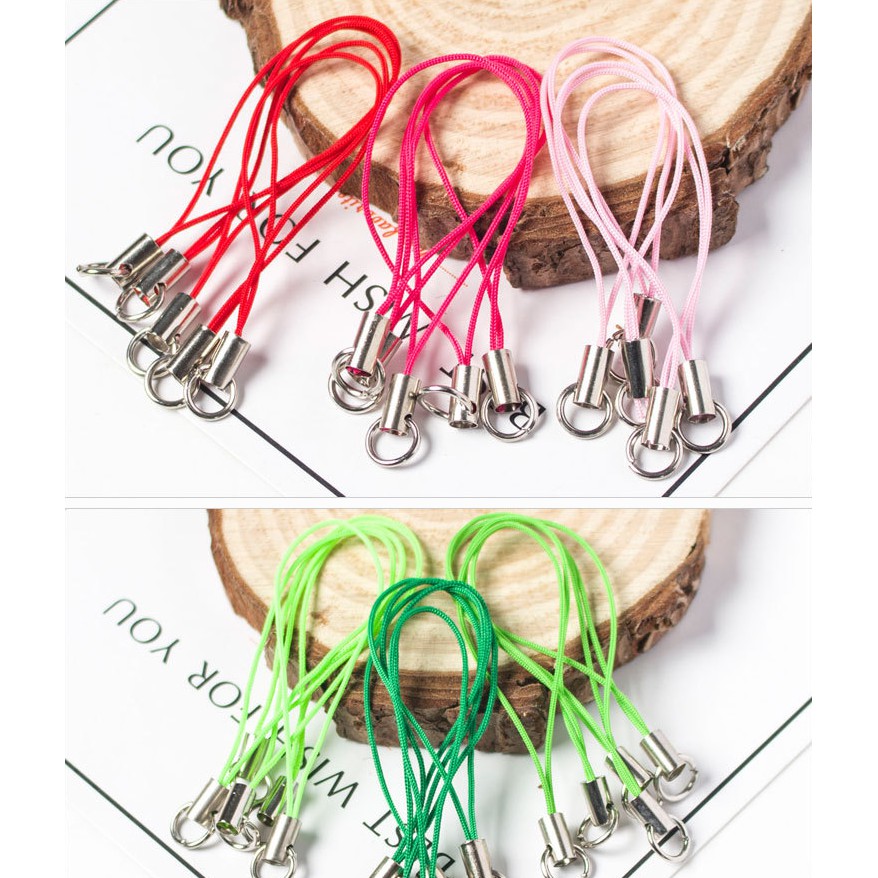 20 ชิ้น DIY เครื่องประดับอุปกรณ์เสริมวงกลมเดียวโทรศัพท์มือถือเชือกแขวนขนาดเล็กที่มีสีสันตุ๊กตาเชือกแขวนของเล่นแฮนด์เมดเชือกแขวน