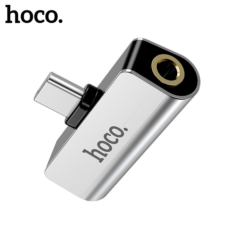 Hoco LS26 2 in 1 อะแดปเตอร์แปลงเสียง Type C เป็นแจ็คหูฟัง 3.5 มม. USB Type-C สําหรับ Huawei Mate 40 