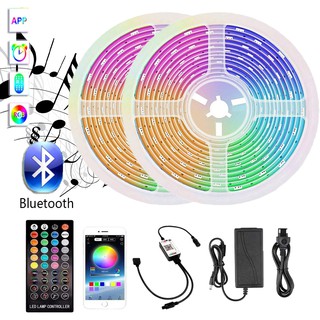 ไฟ LED Strip แบบ Bluetooth 20M RGB 5050 SMD ริบบิ้นยืดหยุ่นเพลง Smart Strip Light 5M 10M เทป Diode Room Decoration