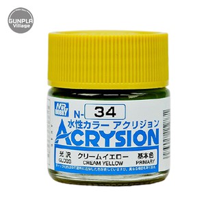 Mr.Hobby MR.ACRYSION COLOR N-34 CREAM YELLOW 4973028112771 (สี)