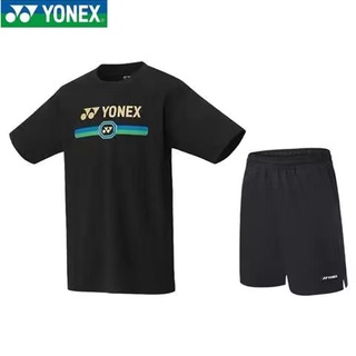 Yonex เสื้อแบดมินตัน แห้งเร็ว วัฒนธรรม เสื้อผู้ชายและผู้หญิง เข้ากับทุกการแต่งกาย กลุ่มแขนสั้น ซื้อเครื่องแบบทีม