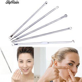 🌹♥ 5 ชิ้น Blackhead Blemish Comedone เครื่องมือขจัดตะกรัน Acne Extractor Set