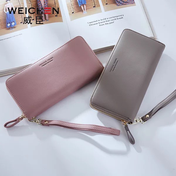 7575-10กระเป๋าสตางค์ผู้หญิงใบยาว Forever young ซีปรอบพร้อมส่ง