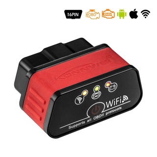 อะแดปเตอร์สแกนเนอร์วินิจฉัยอัตโนมัติ EML327 OBD2 Wifi V 1.5 ODB 2 Konnwei KW903 ELM 327 Wi-fi OBD2 สําหรับ Iphone