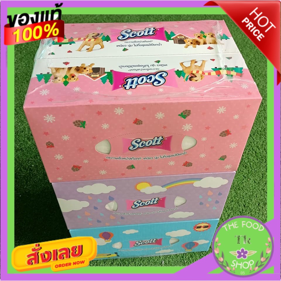 สก๊อตต์ กระดาษเช็ดหน้า ขนาด 115แผ่น/กล่อง ยกแพ็ค 6กล่อง กระดาษชำระ SCOTT FACIAL TISSUE กระดาษทิชชู่S