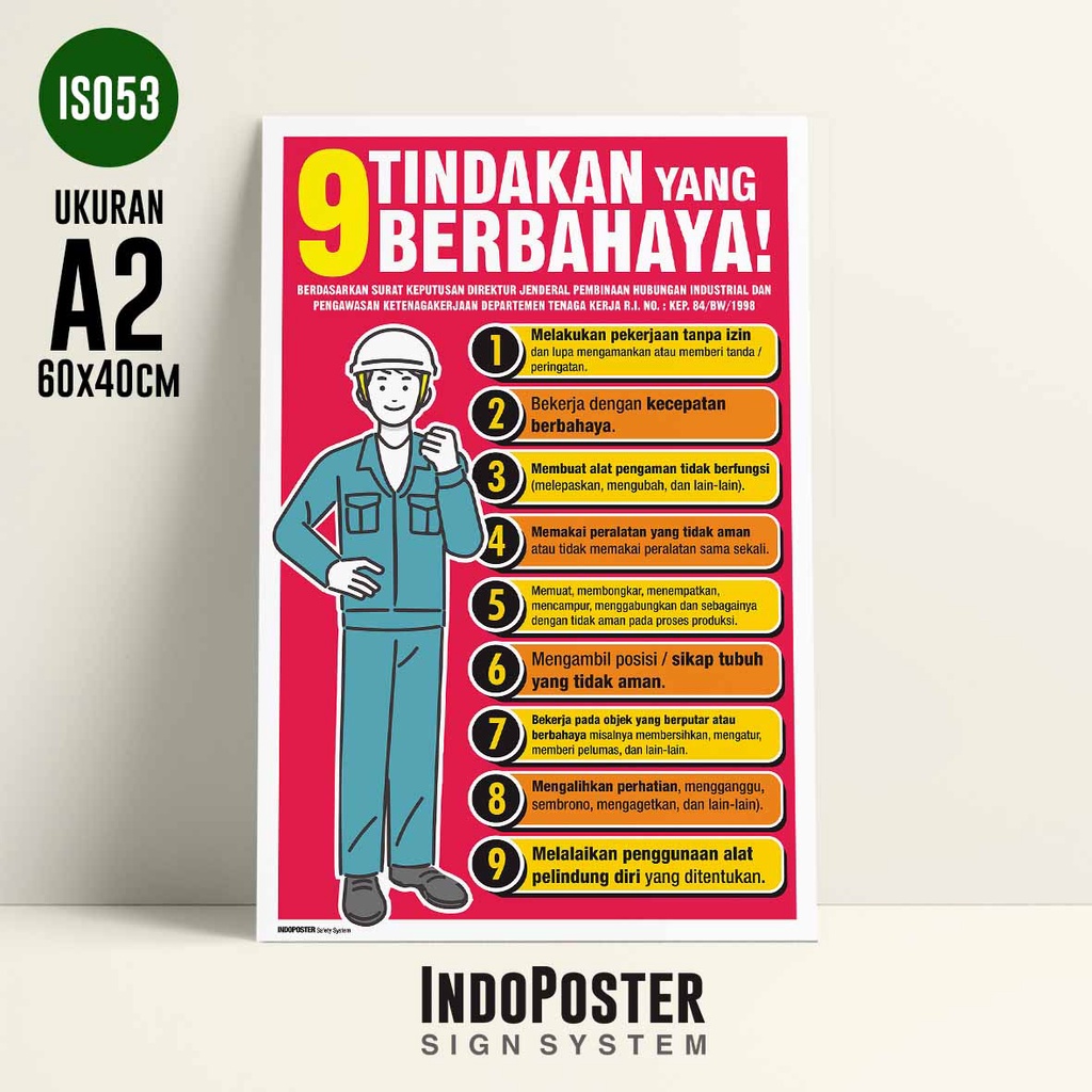 K3 Safety Work Safety Poster 9 แอ็คชั่นไม่เป็นอันตราย