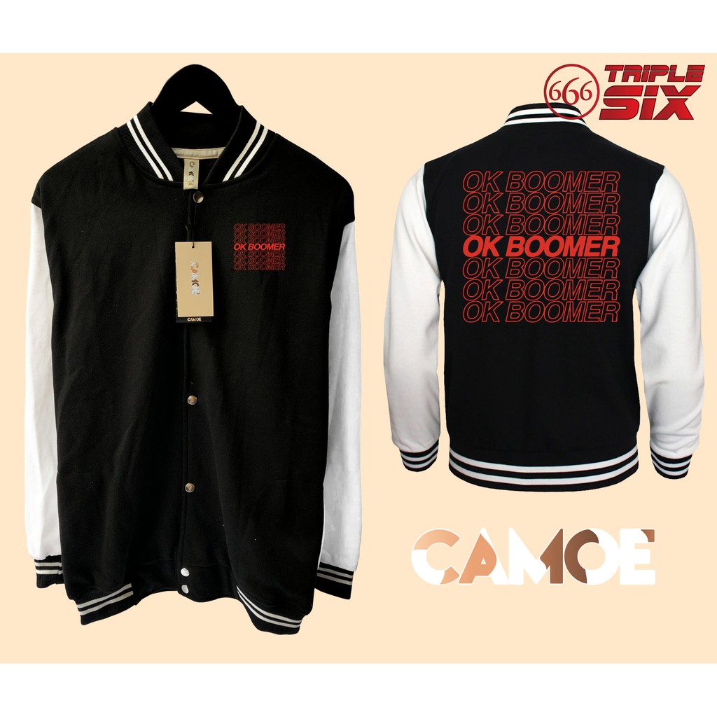 OK Boomer Baby Boomer meme Varsity Baseball Jacket