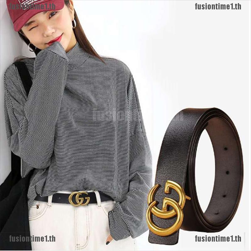 leather belt with double g