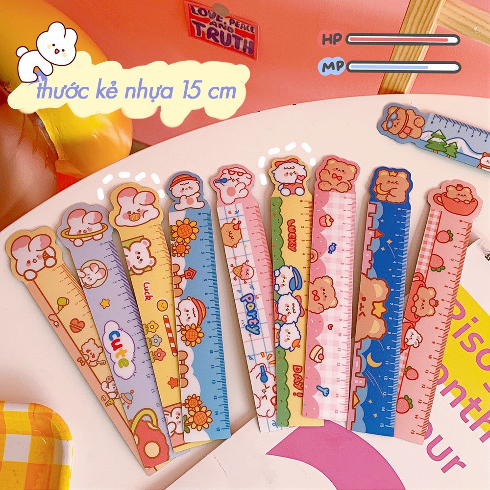 ไม้บรรทัดแบบยืดหยุ่น 15 ซม. รูปทรงน่ารักและตลกมากมาย - Ry Store