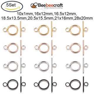 Beebeecraft ตะขอสลับ สเตนเลส 304 สําหรับทําเครื่องประดับ สร้อยข้อมือ สร้อยคอ 1-10 ชุด