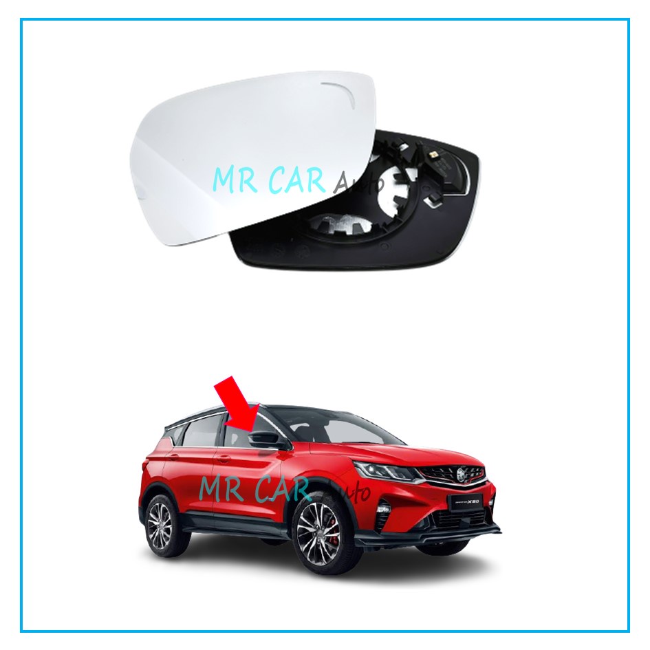 PROTON X50 SIDE MIRROR GLASS พร้อม LED BSM (BLIND SPOT) (OEM)