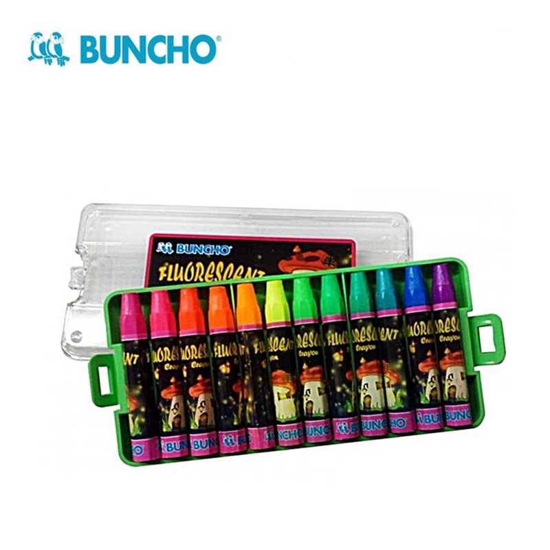 Buncho Fluorescent Crayon 12 สี (Buncho Oil Pastel)ปลอดสารพิษ