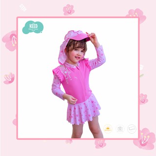 KĖĖD  : 🌸🌸 ชุดว่ายน้ำเด็กหญิงซันสกรีนแขนยาวลายดอกไม้ Cherry Blossom long sleeve Sun Protective Suit