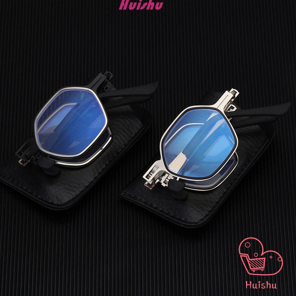 KoKoBin Foldable Reading Glasses Stainless Steel Mini Anti-Blue Vision Aid With Glasses Case For Men And Women Small Portable Reader (Grey, 2, Diopters - View #7