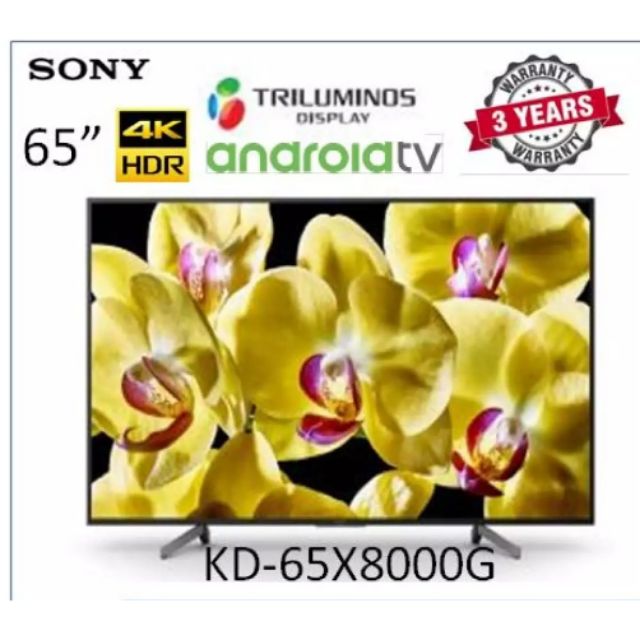 Sony Bravia LED 4K (HDR) Android TV รุ่น KD-65X8000G ขนาด 65นิ้ว X8000G Series 65X8000G