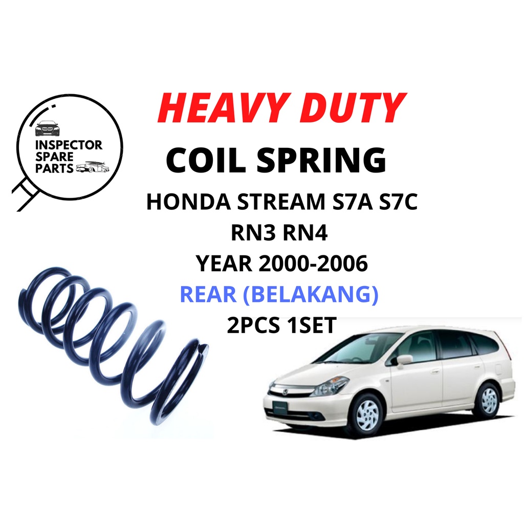 (2PCS1SET) คุณภาพดี HEAVY DUTY HONDA STREAM S7A S7C RN3 RN4 YEAR 2000-2006 REAR COIL SPRING (BELAKAN