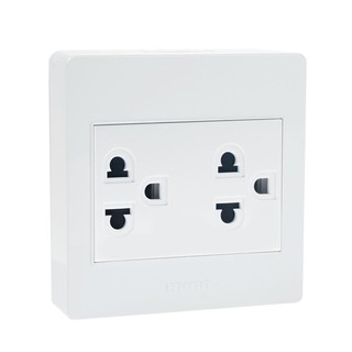 ชุดเต้ารับคู่ 3 ขา มีกราวด์ HACO M3N-E20 DOUBLE SOCKETS 3P HACO M3N-E20