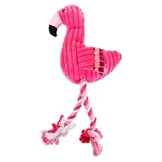 New Cartoon Plush Pet Toy Can Clean Teeth Flamingo Style Pet Toy Corduroy Material Is Soft Bite-resistant and Wear-resistant