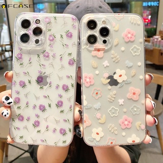 เคสโทรศัพท์มือถือแบบนิ่ม ใส ลายดอกไม้ เด็กผู้หญิง สีม่วง ชมพู เรียบง่าย สําหรับ Samsung Galaxy Note 20 Ultra 10 S22 S22+ S21 S21+ Ultra S20 S20+ Plus FE