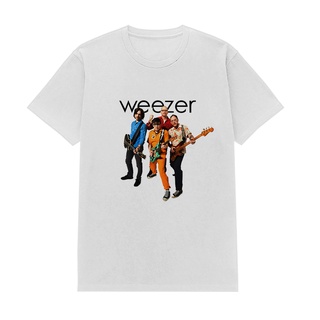 ROUND คอลูกเรือเสื้อยืด ลายวงร็อคเกอร์สตาร์ Weezer-4XL