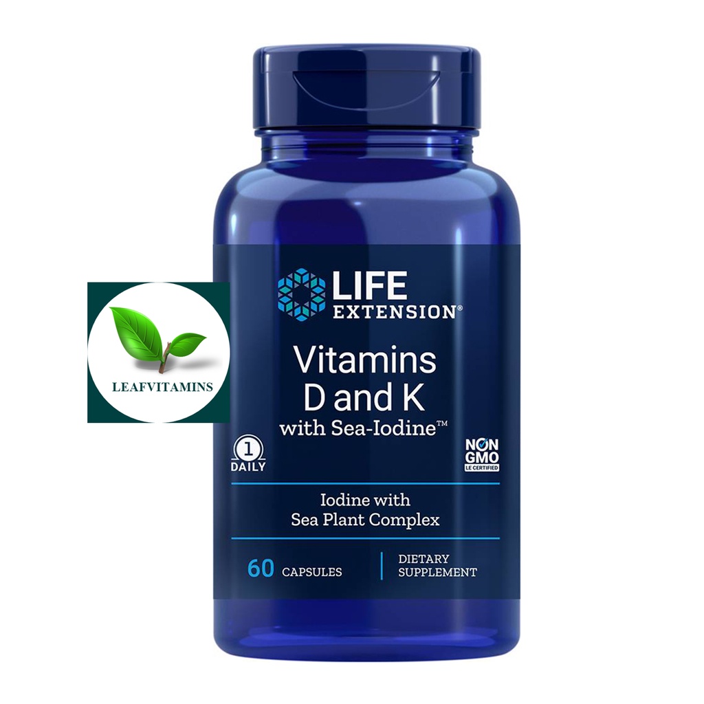Life Extension Vitamins D and K with SeaIodine / 60 Capsules Shopee