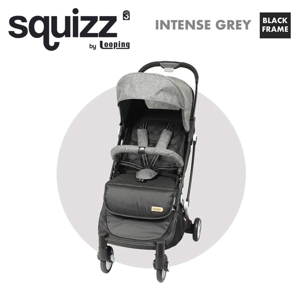 รถเข็นเด็ก Looping รุ่น Squizz 3 สี Intense Grey โครงสีดำ