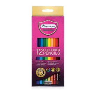 [รุ่นใหม่ สีสด ถูกสุด] MASTER ART ดินสอสี สีไม้ มาสเตอร์อาร์ต แบบ 1 หัว และ 2 หัว ฟรี! กบเหลาดินสอ (12,24,36สี