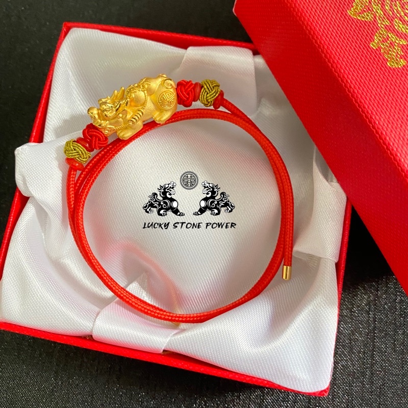 ข้อมือปี่เซียะทองคำแท้ 99.99 สายข้อมือแบบพันตามขนาดข้อมือ