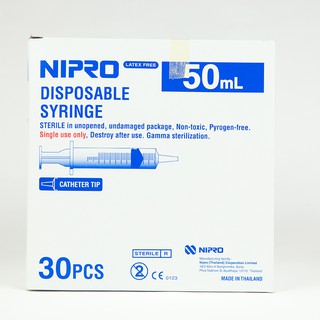 NIPRO Syringe ไซริ้ง กระบอกฉีดยา 50 ml หัวFeed 30ชิ้น #1กล่อง