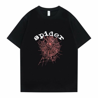 ผ้าฝ้ายแท้เสื้อยืด ลาย Spider Young Thug King Sp5der 555555 เสื้อยืด พิมพ์ลายใยแมงมุม 1:1 คุณภาพสูง สําหรับผู้ชาย และผู้