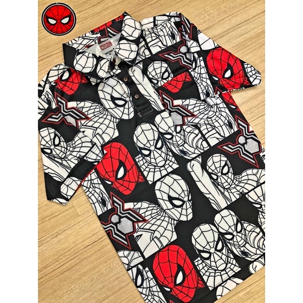 พร้อมส่งจากไทย ลิขสิทธิ์แท้ เสื้อโปโลลาย Spiderman SW-0024