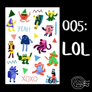 Sticker พร้อมไดคัท ขนาด A6 - 005: LOL