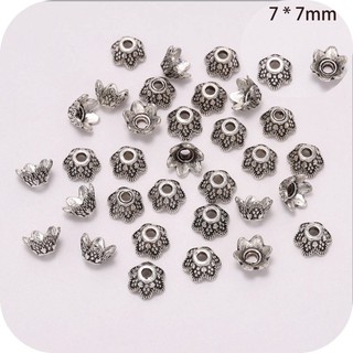 หมวกครอบลูกปัดเงินธิเบต 10 ชิ้น/เซ็ต TC26