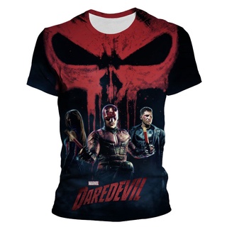 ใหม่ เสื้อยืดลําลอง แขนสั้น พิมพ์ลาย Daredevil 3D แฟชั่นฤดูร้อน สําหรับผู้ชาย ผู้หญิง 2022