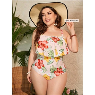 🔥Plussize🔥ชุดว่ายน้ำคนอ้วน🔥  XL   อก38-42 เอว34-38 สะโพก46"    2XL อก44-48 เอว40-46 สะโพก52"