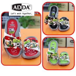 รองเท้าแตะเด็กผู้ชาย แบบสวม ADDA (แอ๊ดด้า) BEN10 (เบนเทน) รุ่น 3RB5 สีแดง สีเขียว สีดำ ปรับขนาดหน้าเท้าได้ น้ำหนักเบา