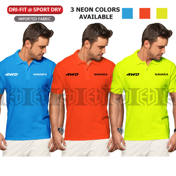 สีนีออน Navara 4WD Nissan Polo T เสื้อ Dry Fit Car Motorsport ไมโครไฟเบอร์แฟชั่นสบายๆ Baju Kolar Sul