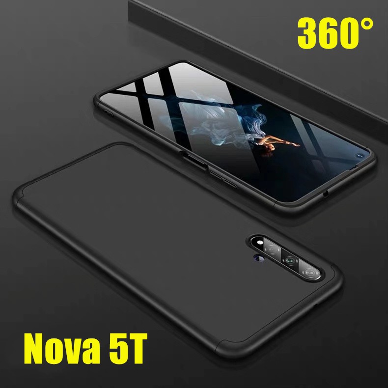 Case Huawei Nova5T เคสหัวเว่ย เคสประกบหน้าหลัง แถมฟิล์มกระจก1ชิ้น เคสแข็ง เคสประกบ 360 องศา สวยและบางมาก พร้อมส่ง