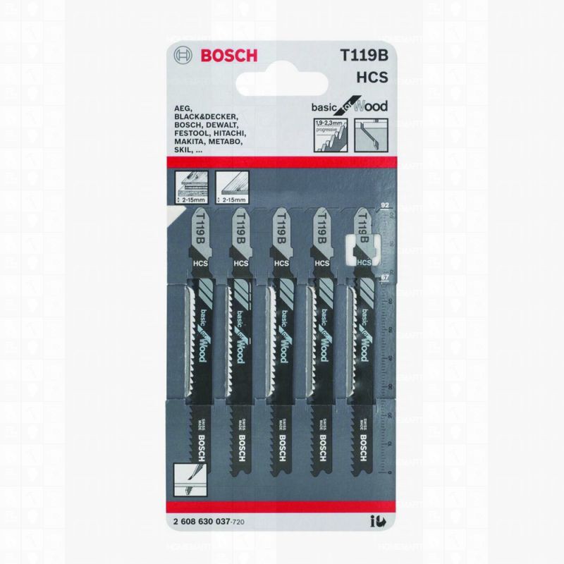 ใบจิ๊กซอว์ตัดไม้ 5Pcs T119B Bosch