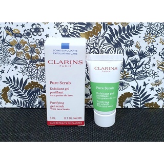 เจลสครับล้างหน้า แท้💯%Clarins Purifying gel scrub with lava beads 5ml. มีฉลากไทย