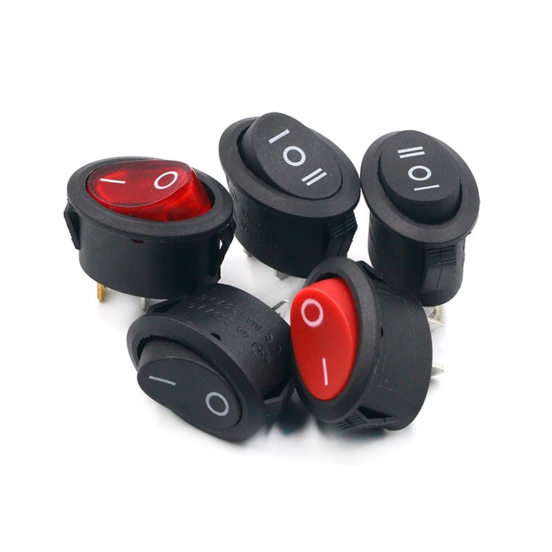 สวิทช์ปุ่มกดรูปไข่ 26X14 มม. Kcd7 6A 250V 10A 125V Ac Toggle Io On-Off Car Power Switch 2Pin 3Pin Le