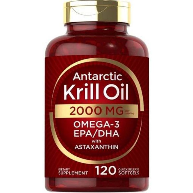 Antarctic Krill Oil 2000 mg 120 Softgels | Omega-3 EPA, DHA, with Astaxanthin