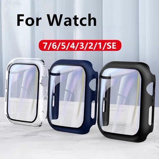 ราคาเคส Smart watch  6/5/4/3/2/1/SE เคส Smart Watch สายนาฬิกา PC+Glass สายสำหรับ appl watch SEเคสแอปเปิ้ลวอช