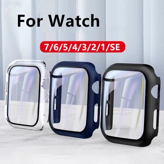 เคส Smart watch  6/5/4/3/2/1/SE เคส Smart Watch สายนาฬิกา PC+Glass สายสำหรับ appl watch SEเคสแอปเปิ้ลวอช